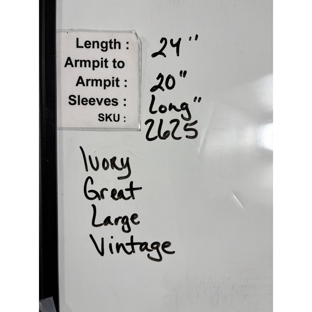 ZiZi by Barbara Chados Vintage Ivory Pleated Blouse Satin Trim Womens Large - Picture 2 of 6